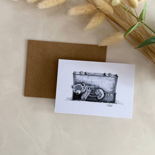 Pack of 5 A7 High Quality Note Cards | Gift Cards - Bear in Case